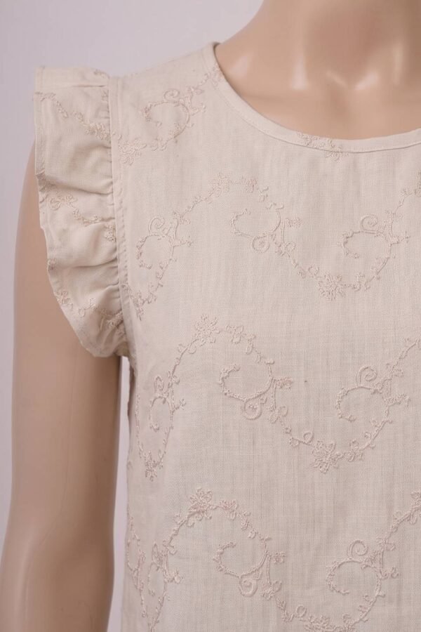 Musculosa con gota tela lino twill bordado "MANCHEBO"