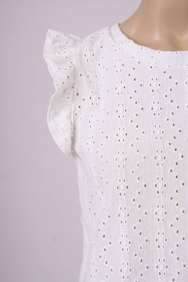 Musculosa gota con moño atras broderie crep "PAO"