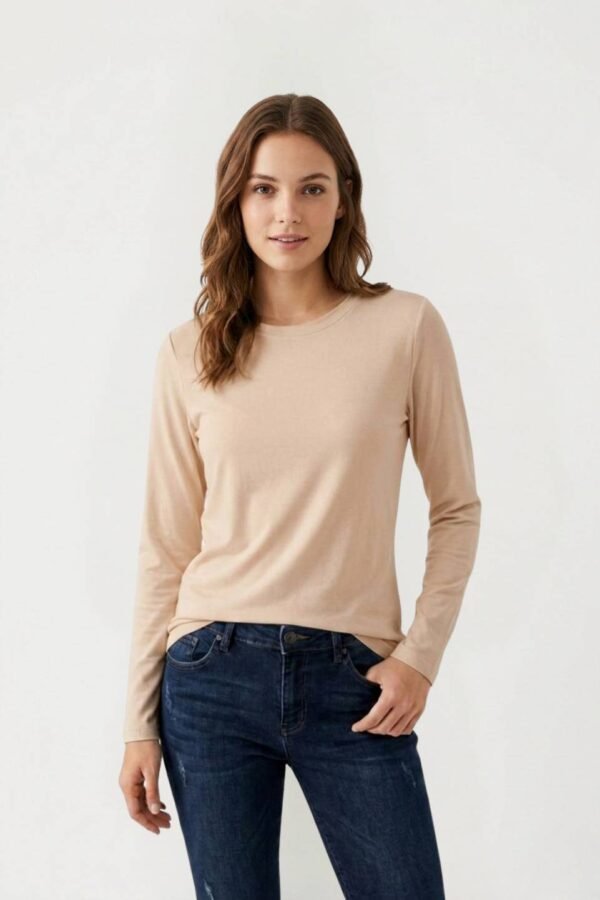 Remera Basica Modal Super Soft Manga Larga Cuello Redondo "RIANY"