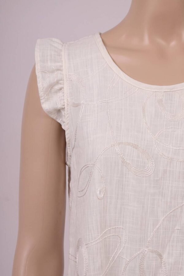 Musculosa con gota tela lino bordado "ROMY"