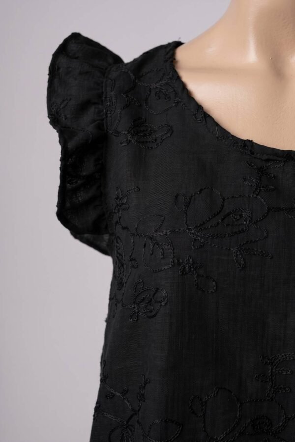 Musculosa con gota tela lino bordado "SORINA"