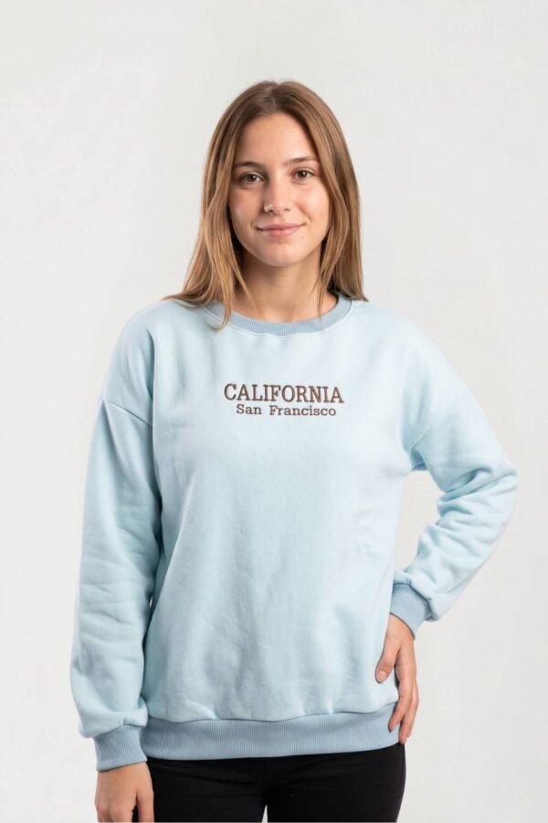 Buzo Cuello Redondo Combinado Frisado California San Francisco Bordado "CAFRA"