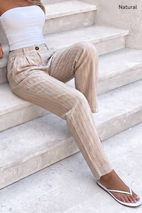 Pantalon lino rayado "DOYA"