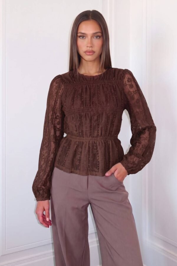 Blusa Flor Y 2 Volados Paris Lace Elastico "JAIA"