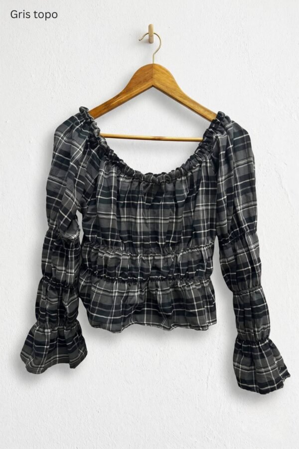 Blusa Fruncida Manga y Cuerpo Cuadrille Pilu «PAISA»
