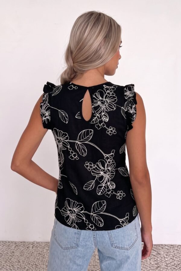 Musculosa gota lino bordado "TONY"