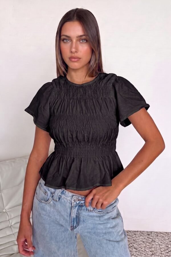 Blusa Manga Volados Ancho Elastico Cuerpo "GEMA"