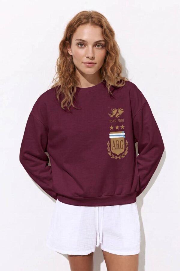 Buzo Rustico Frisado Cuello Redondo Est Logo Argentina "LOGO ARG"