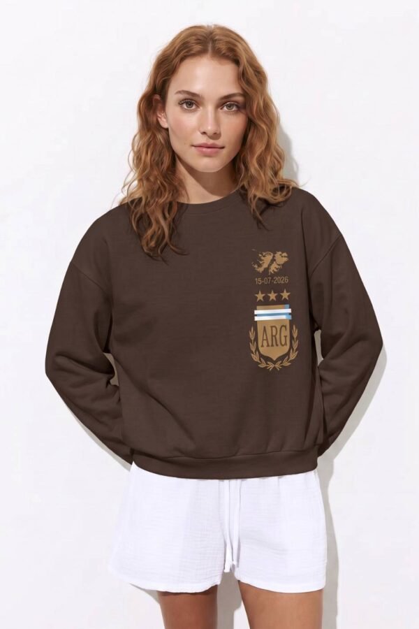 Buzo Rustico Frisado Cuello Redondo Est Logo Argentina "LOGO ARG"