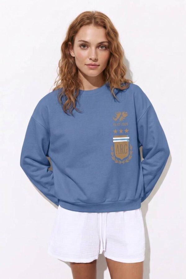 Buzo Rustico Frisado Cuello Redondo Est Logo Argentina "LOGO ARG"