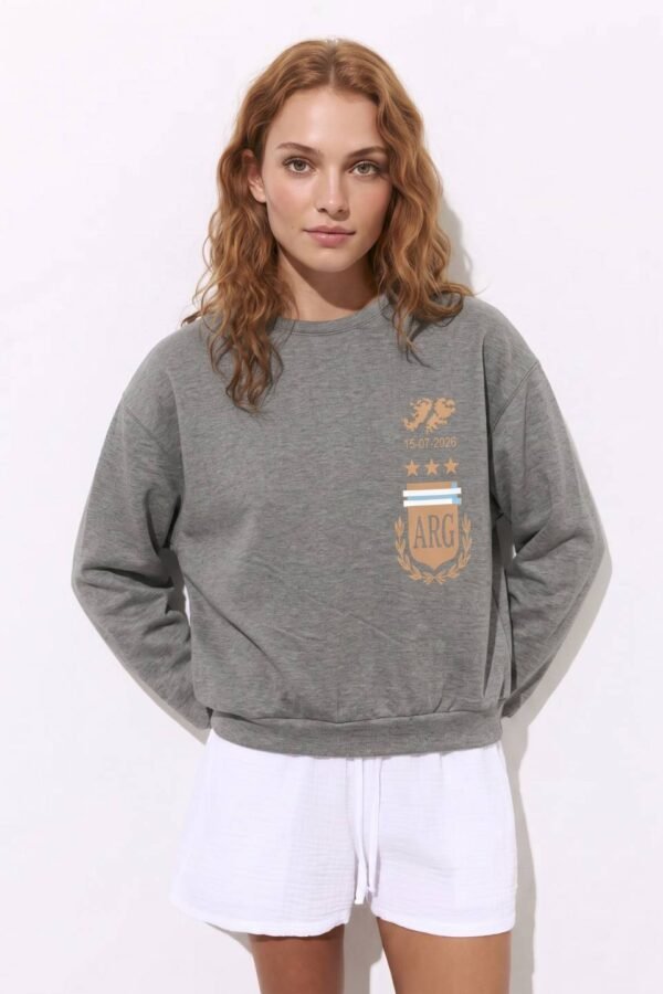 Buzo Rustico Frisado Cuello Redondo Est Logo Argentina "LOGO ARG"