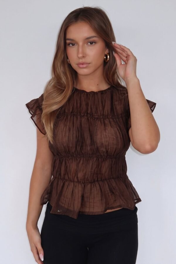 Blusa Gasa Lola Volados Finos Frunce Cuerpo "CLOVI"
