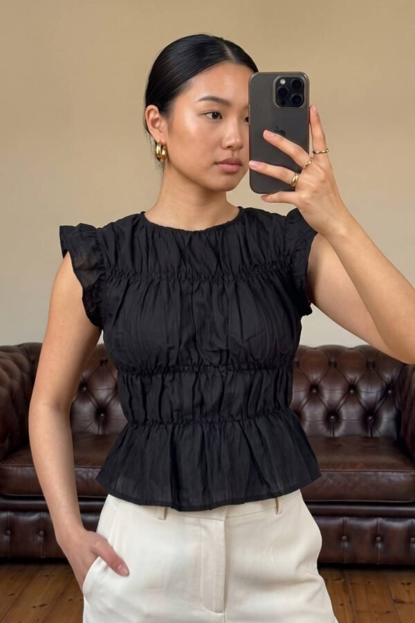 Blusa Volados Finos Frunce Cuerpo Tercel Arrugado "HAZEL"