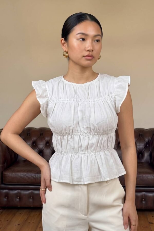 Blusa Volados Finos Frunce Cuerpo Tercel Arrugado "HAZEL"